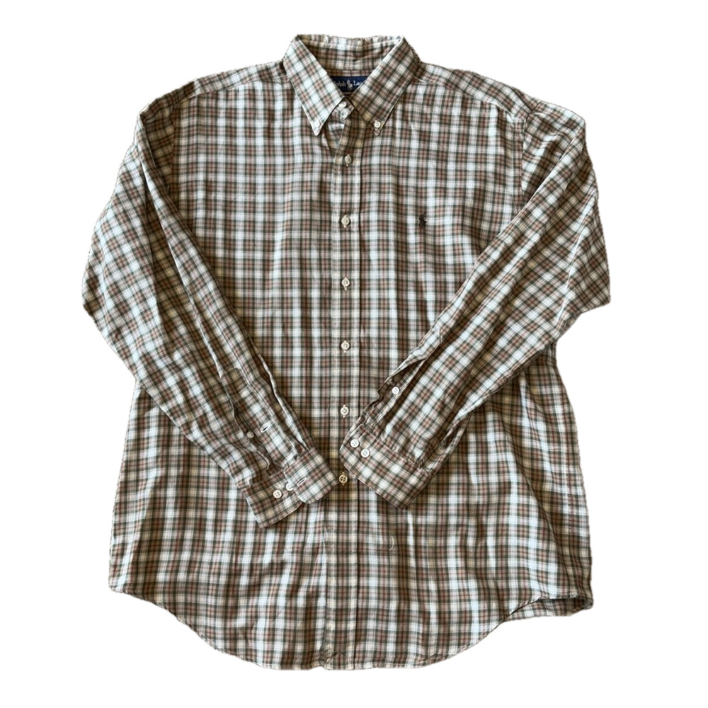 Ralph Lauren Mens 16 Multicolor Plaid Dress Shirt